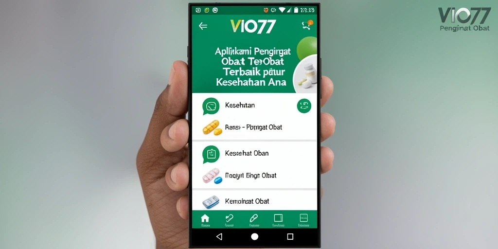 Antarmuka aplikasi VIO77 yang sederhana dan informatif.