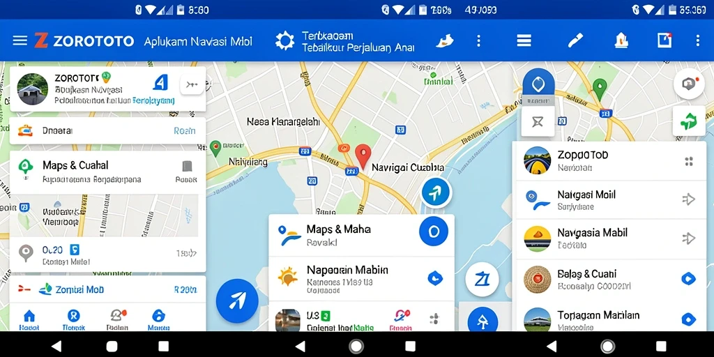 Antarmuka ZOROTOTO yang intuitif untuk navigasi mobil.